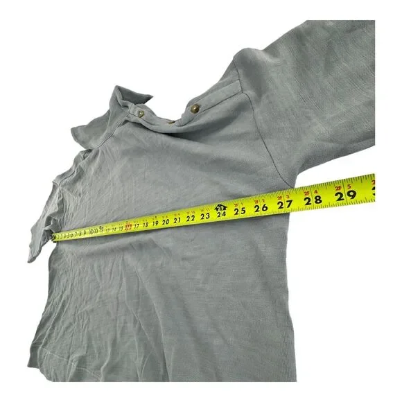 NWT J. Jill Petite Sz XL Split Neck Button Turtleneck Light Blue Cotton Sweater - Picture 11 of 14